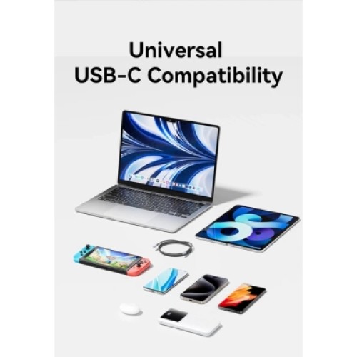 Дата кабель USB 2.0 C Male to C Male 240W Cable 1.5M Black Aluminum Alloy Type VENTION (TREBG)