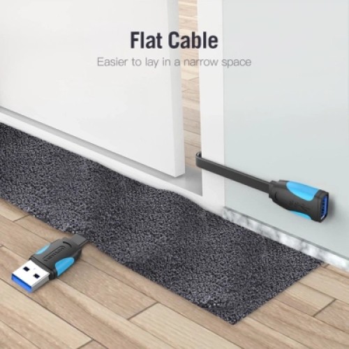 Дата кабель Flat USB3.0 Extension Cable 2M Black VENTION (VAS-A13-B200) Дата кабель Flat USB3.0 Extension Cable 2M Black VENTION (VAS-A13-B200)