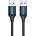 Дата кабель USB 2.0 AM/AM 1.0m black VENTION (COJBF)