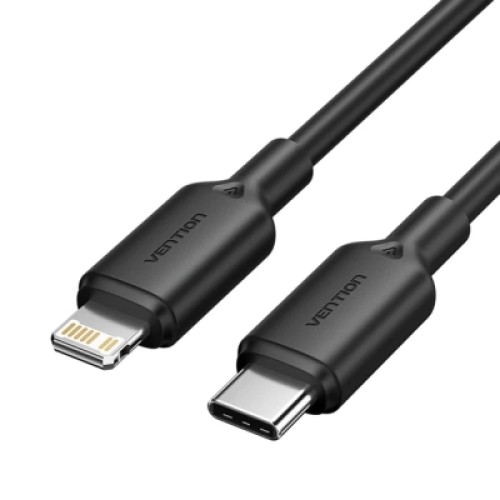 Дата кабель USB 2.0 Type-C Male to Lightning Male 3A Cable 2M Black PVC Type VENTION (LAKBH)