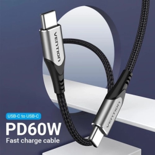 Дата кабель USB 2.0 C Male to C Male Cable 2M Gray Aluminum Alloy Type VENTION (TADHH) Дата кабель USB 2.0 C Male to C Male Cable 2M Gray Aluminum Alloy Type VENTION (TADHH)