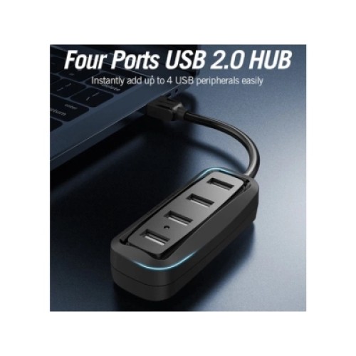 Концентратор VENTION 4 Ports USB2.0 HUB 0.15M Black (VAS-J43-B015)