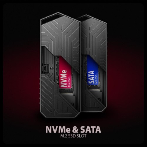 Карман внешний AXAGON USB-C 10Gbps metal box for M.2 NVMe & SATA SSD GAME (EEM2-GAM)