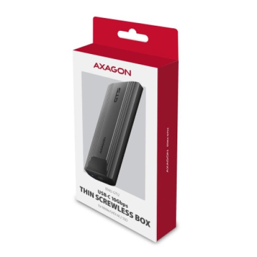 Карман внешний AXAGON USB-C 10Gbps metal box for M.2 NVMe & SATA SSD THIN SCREWLESS (EEM2-GTS2)
