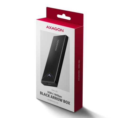 Карман внешний AXAGON USB-C 10Gbps metal box for M.2 NVMe SSD BLACK ARROW (EEM2-UB2)