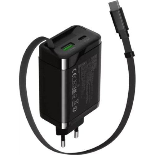 Зарядное устройство Canyon 1xUSB-C PD65W + 1xUSB QC3.0 + cable USB-C to USB-C black (CNS-CURC65ACB) Зарядное устройство Canyon 1xUSB-C PD65W + 1xUSB QC3.0 + cable USB-C to USB-C black (CNS-CURC65ACB)