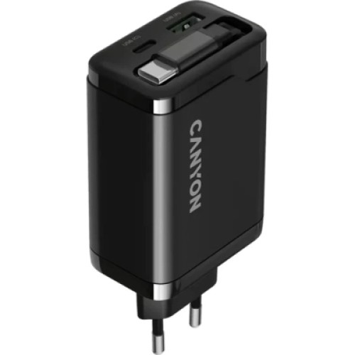 Зарядное устройство Canyon 1xUSB-C PD65W + 1xUSB QC3.0 + cable USB-C to USB-C black (CNS-CURC65ACB) Зарядное устройство Canyon 1xUSB-C PD65W + 1xUSB QC3.0 + cable USB-C to USB-C black (CNS-CURC65ACB)