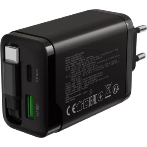 Зарядное устройство Canyon 1xUSB-C PD65W + 1xUSB QC3.0 + cable USB-C to USB-C black (CNS-CURC65ACB) Зарядное устройство Canyon 1xUSB-C PD65W + 1xUSB QC3.0 + cable USB-C to USB-C black (CNS-CURC65ACB)