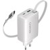 Зарядное устройство Canyon 1xUSB-C PD65W + 1xUSB QC3.0 + cable USB-C to USB-C white (CNS-CURC65ACW)