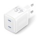 Зарядное устройство VENTION 2xUSB-C PD45W GaN transparent white (FCFW0-EU)