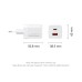 Зарядное устройство VENTION 1xUSB-C PD70W + 1xUSB QC3.0 22.5W GaN transparent gray (FCGH0-EU)