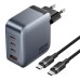 Зарядное устройство VENTION 3xUSB-C PD100W + 1xUSB QC3.0 30W GaN + cable USB-C to USB-C 1.0m gray (TZ-FETH0-EU)