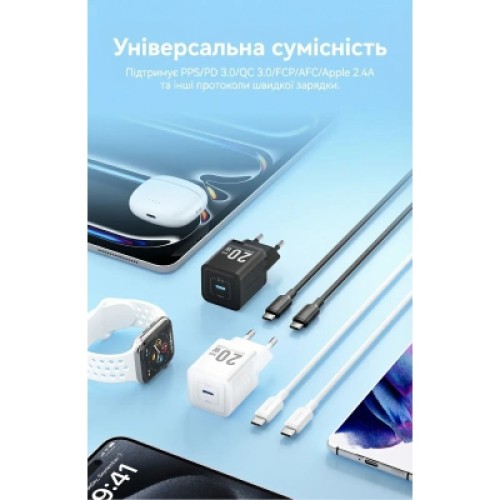 Зарядное устройство VENTION USB-C PD20W GaN black (FEPB0-EU)