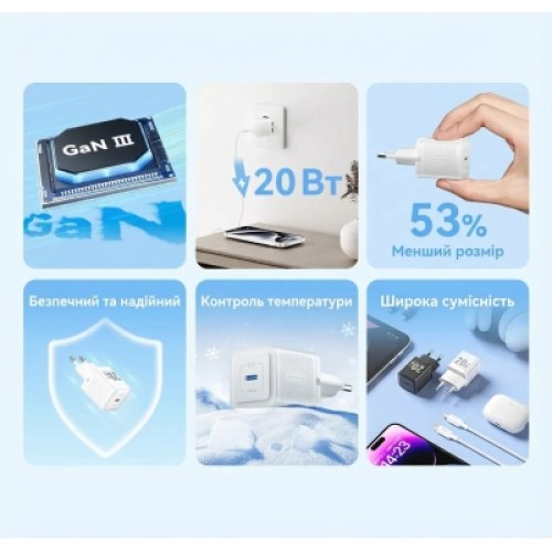 Зарядное устройство VENTION USB-C PD20W GaN black (FEPB0-EU)