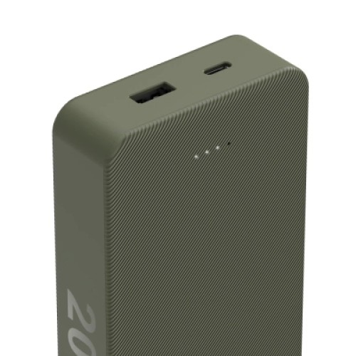 Батарея универсальная Hama 20000mAh, 15W/5V/3A, USB-C, USB-A, green (00201716)