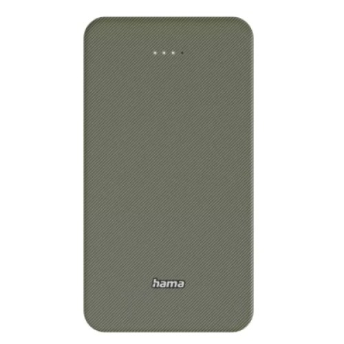 Батарея универсальная Hama 20000mAh, 15W/5V/3A, USB-C, USB-A, green (00201716)