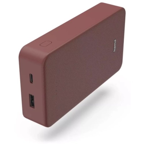 Батарея универсальная Hama 20000mAh, 15W/5V/3A, USB-C, USB-A, red (00201717)