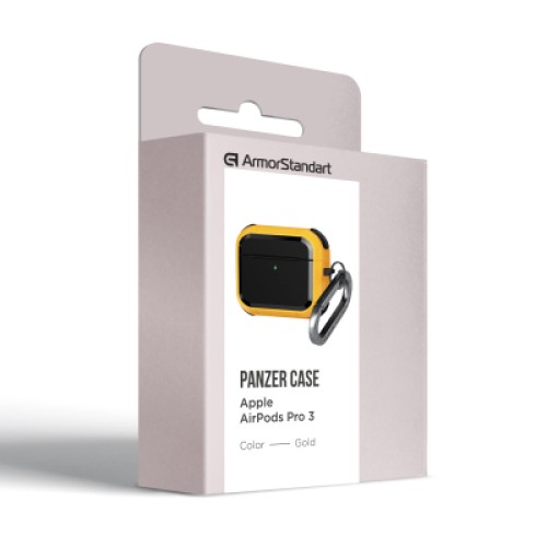 Чехол для наушников Armorstandart Panzer для Apple Airpods Pro 3 Gold (ARM88288)