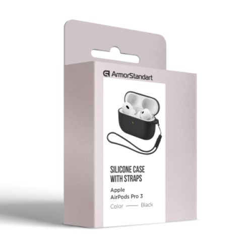 Чехол для наушников Armorstandart Silicone Case для Apple Airpods Pro 3 Black (ARM88291)