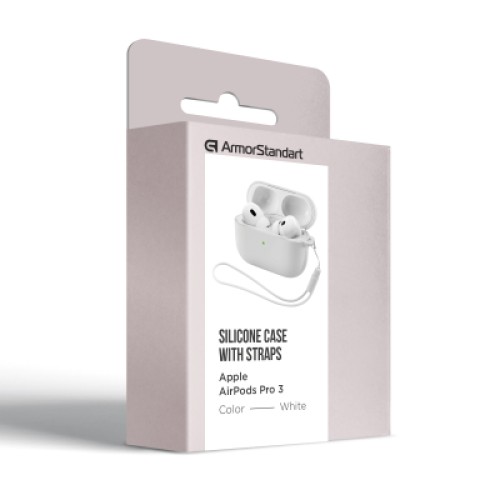 Чехол для наушников Armorstandart Silicone Case для Apple Airpods Pro 3 White (ARM88301)