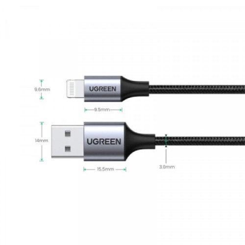Дата кабель USB 2.0 AM to Lightning 1.0m 2.4A US199 black UGREEN (60156) Дата кабель USB 2.0 AM to Lightning 1.0m 2.4A US199 black UGREEN (60156)