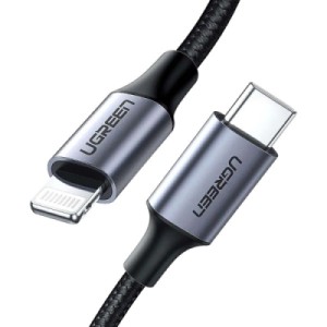 Дата кабель USB-C to Lightning 1.0m 3A 60W US304 black UGREEN (60759)