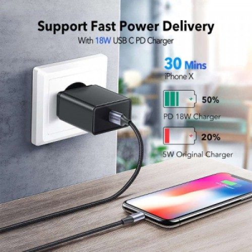 Дата кабель USB-C to Lightning 1.0m 3A 60W US304 black UGREEN (60759) Дата кабель USB-C to Lightning 1.0m 3A 60W US304 black UGREEN (60759)