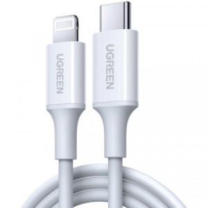 Дата кабель USB-C to Lightning 1.0m 3A US171 white UGREEN (10493)