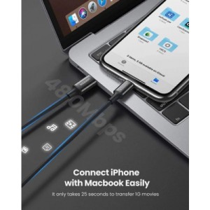 Дата кабель USB-C to Lightning 2.0m 3A US171 black UGREEN (60752)