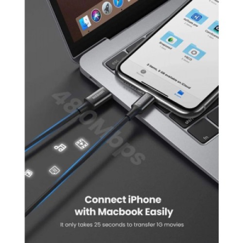 Дата кабель USB-C to Lightning 2.0m 3A US171 black UGREEN (60752) Дата кабель USB-C to Lightning 2.0m 3A US171 black UGREEN (60752)