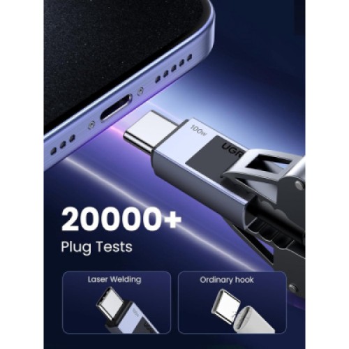 Дата кабель USB-C to USB-C 3.0m 100W L512 gray UGREEN (45065)