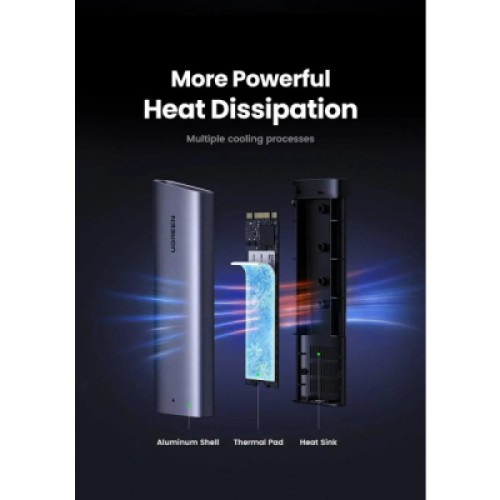 Карман внешний UGREEN USB 3.2 Gen 2 to M.2 NVMe/SATA 10Gbps UASP TRIM CM767 gray (15813) Карман внешний UGREEN USB 3.2 Gen 2 to M.2 NVMe/SATA 10Gbps UASP TRIM CM767 gray (15813)