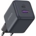 Зарядное устройство UGREEN 1xUSB-C PD30W + 1xUSB QC3.0 GaN X516 gray (55539)
