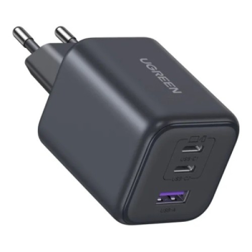 Зарядное устройство UGREEN 2xUSB-C PD45W + 1xUSB QC3.0 GaN X527 gray (65156B)