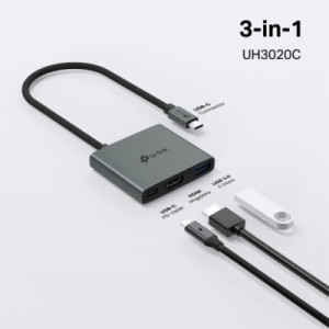 Порт-реплікатор TP-Link USB Type-C 3-в-1 (UH3020C)