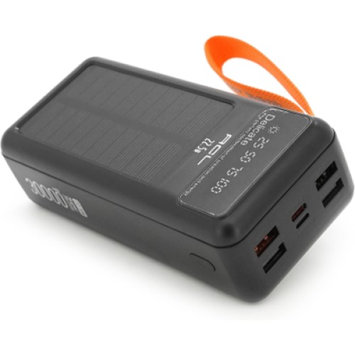 Батарея универсальная ACL 30000mAh, Solar, 22.5W, cables Type-C + Lighting, Black (ACL PW-141)