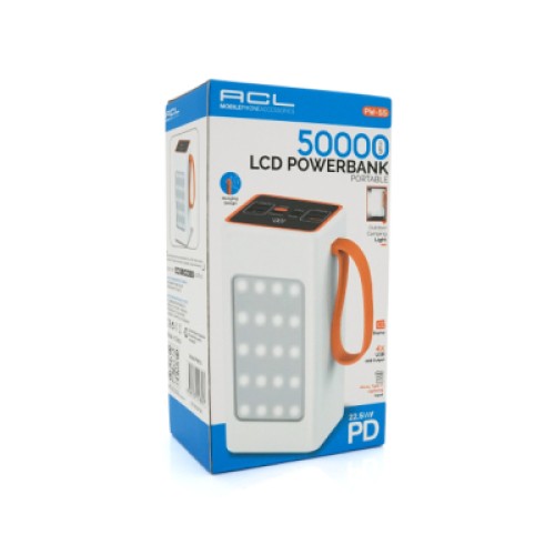 Батарея универсальная ACL 50000mAh, PD/22.5W, White (ACLPW-113W)