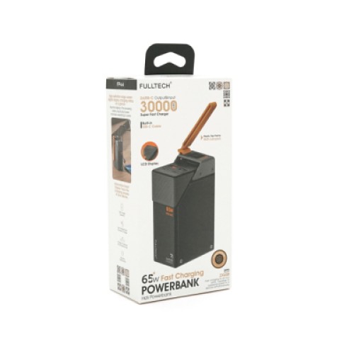 Батарея универсальная FULLTECH 30000mAh, PD65W+22.5W, Input(Type-C), Output(USB,Type-C) (PRIME-30/65)