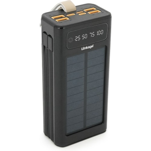 Батарея универсальная Linkage 30000mAh, Solar, 22.5W, cables Туре-С+Lighting, Black (LKP-46)