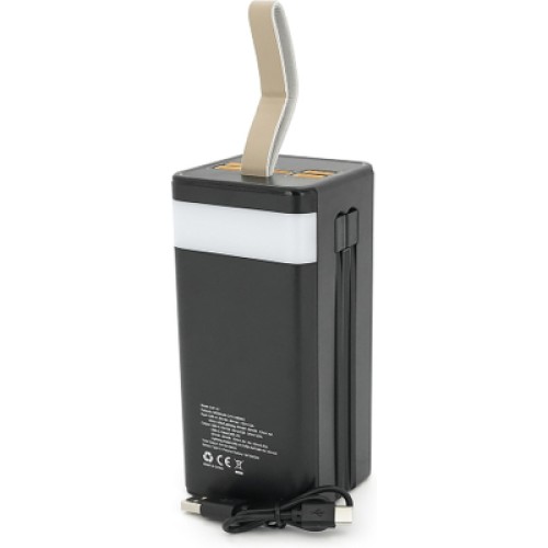 Батарея универсальная Linkage 50000mAh, Solar, 22.5W, cables Туре-С+Lighting, Black (LKP-47)