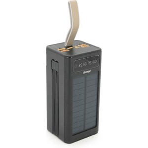 Батарея универсальная Linkage 50000mAh, Solar, 22.5W, cables Туре-С+Lighting, Black (LKP-47)