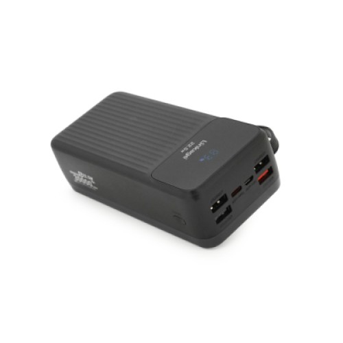 Батарея универсальная Linkage 30000mAh, 22.5W, cables Type-C+Lighting+Micro+USB, Black (LKP-42)