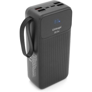 Батарея универсальная Linkage 30000mAh, 22.5W, cables Type-C+Lighting+Micro+USB, Black (LKP-42)
