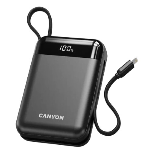 Батарея универсальная Canyon 20000mAh OnPower 204 PD/20W Built-in Lightning Cable (CNS-CPB204B)