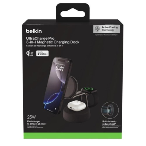 Зарядное устройство Belkin UltraCharge Pro Wireless 3-in-1 25W charcoal (WIZ040KQCH)