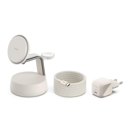 Зарядное устройство Belkin UltraCharge Pro Wireless 3-in-1 25W sand (WIZ040KQSD)