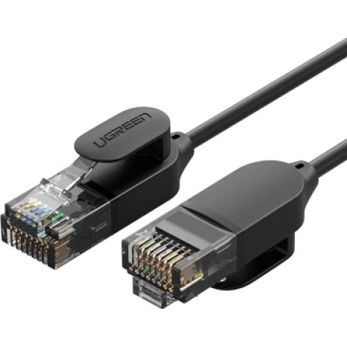 Патч-корд 5м, U/UTP CAT 6A Copper Ethernet Cable тонкий (диаметр 2.8мм) NW122 Black Ugreen (70654)