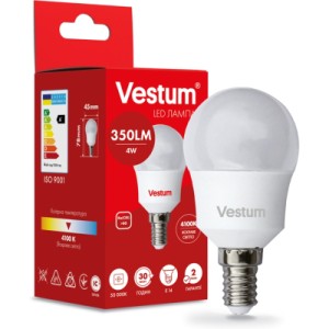 Лампочка Vestum G45 4W 4100K 220V E14 (1-VS-1207)