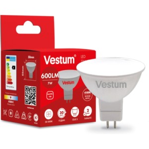 Лампочка Vestum MR16 7W 4100K 220V GU5.3 (1-VS-1510)