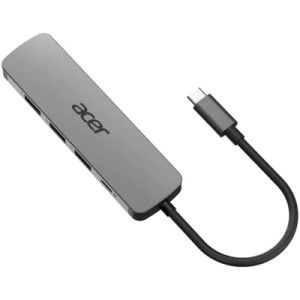 Концентратор Acer USB-C 5-in-1 3xUSB 3.0 + HDMI + USB-C gray (HP.DSCAB.021)